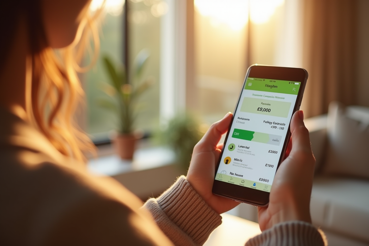 Personne tenant un smartphone avec une application d