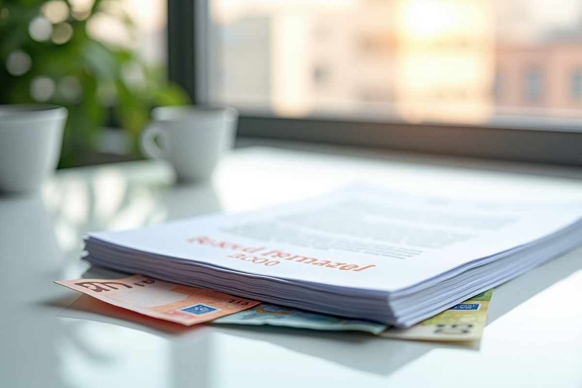 Pile de documents français réversion avec billets d
