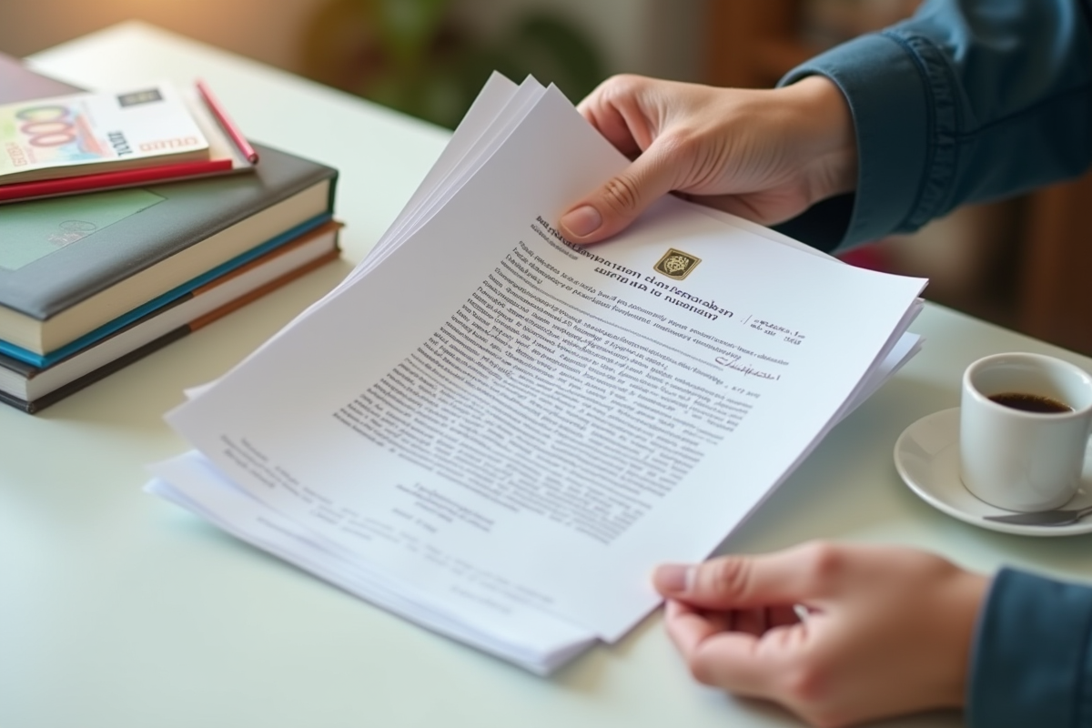 Main tenant des lettres de bourse et billets d