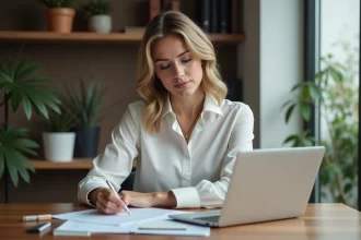 Femme professionnelle dans son bureau moderne