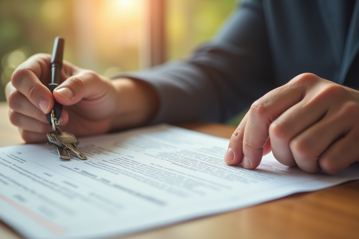 Mains tenant une clé de maison et un document de prêt approuve