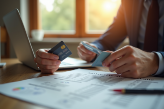 Personne réfléchissant à ses crédits et budget au bureau