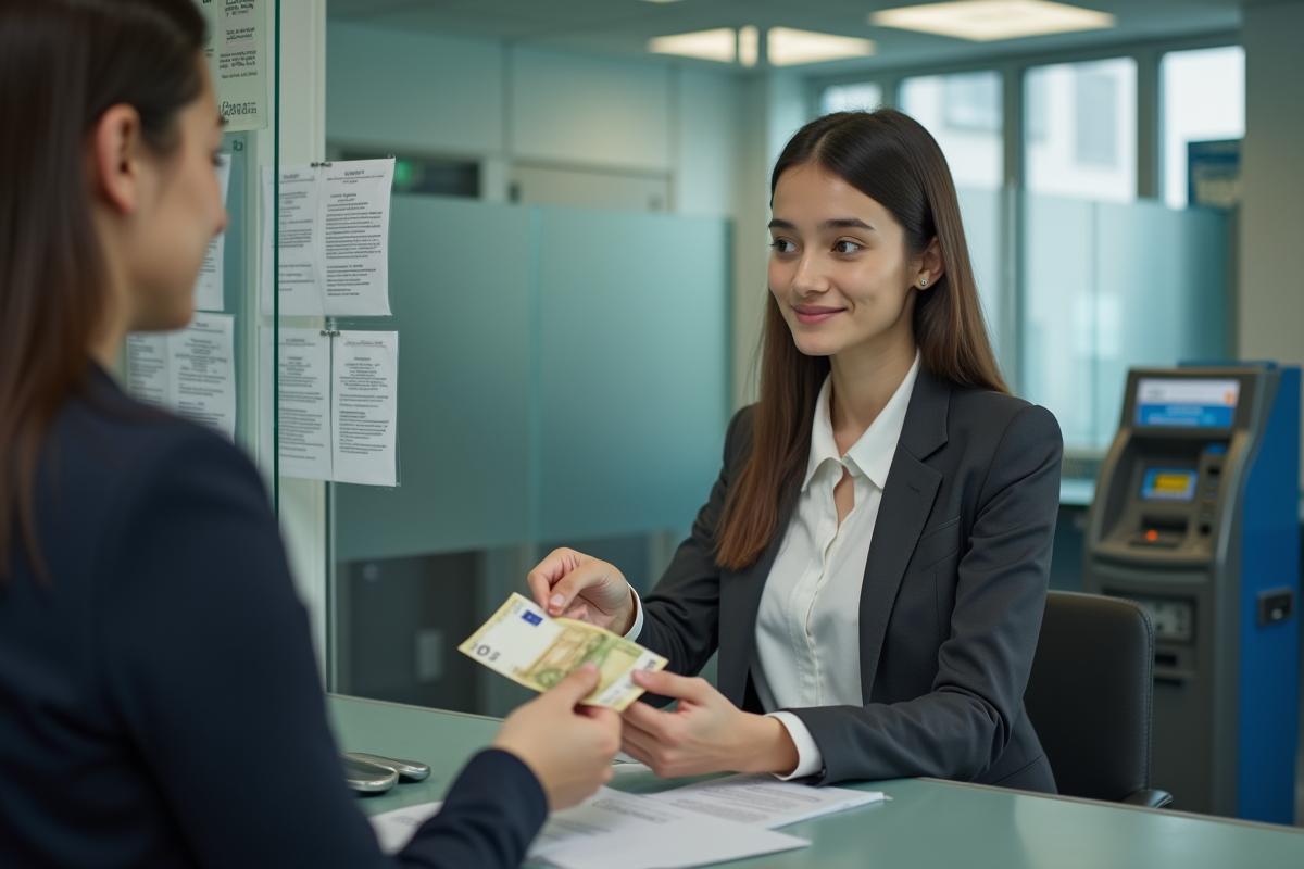 Femme remettant de l
